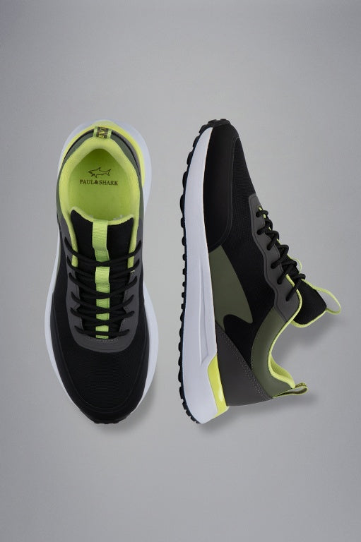 Paul & Shark Tech Fabric Sneakers | Green/Black