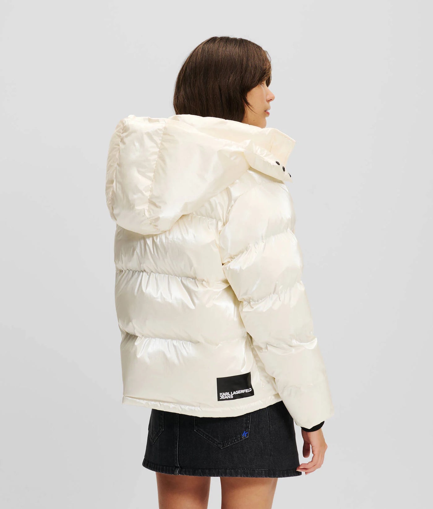 Karl Lagerfeld Pearlized Puffer Jacket | Off White