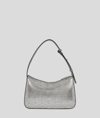 Karl Lagerfeld Logo Metallic Shoulder Bag | Silver