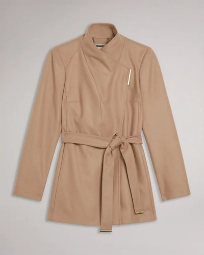 Ted Baker Rosess Wool Wrap Short Coat | Camel