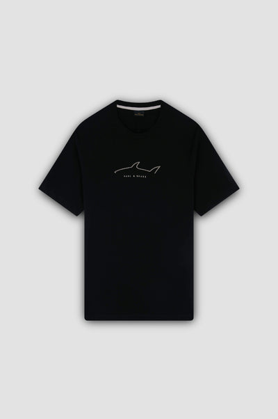 Paul & Shark Embroidered Fin Cotton Jersey T-shirt | Black