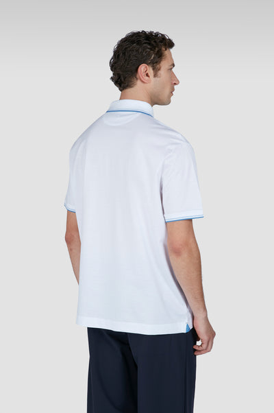 Paul & Shark Double Mercerised Jersey Cotton Polo Shirt | White