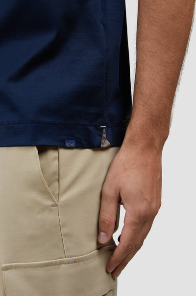 Paul & Shark Double Mercerised Jersey Cotton Polo Shirt | Navy