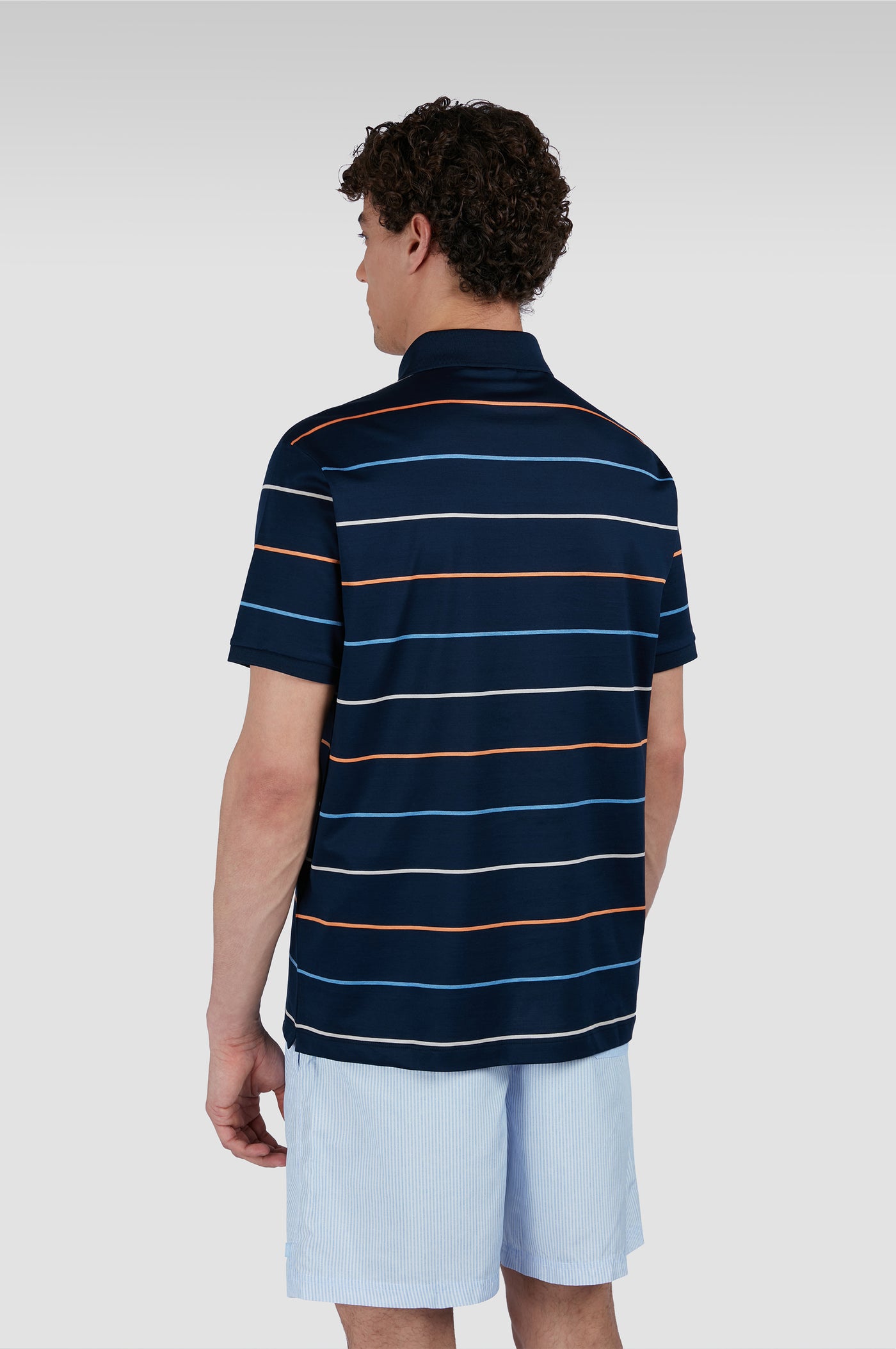 Paul & Shark Double Mercerised Jersey Cotton Polo Shirt | Navy/Multi