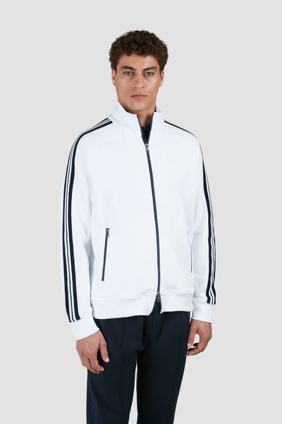 Paul & Shark Active Fleece Cotton Full Zip Cardigan | White