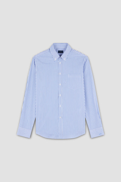 Paul & Shark Soft Touch Cotton Poplin Stripes Shirt | Blue/White