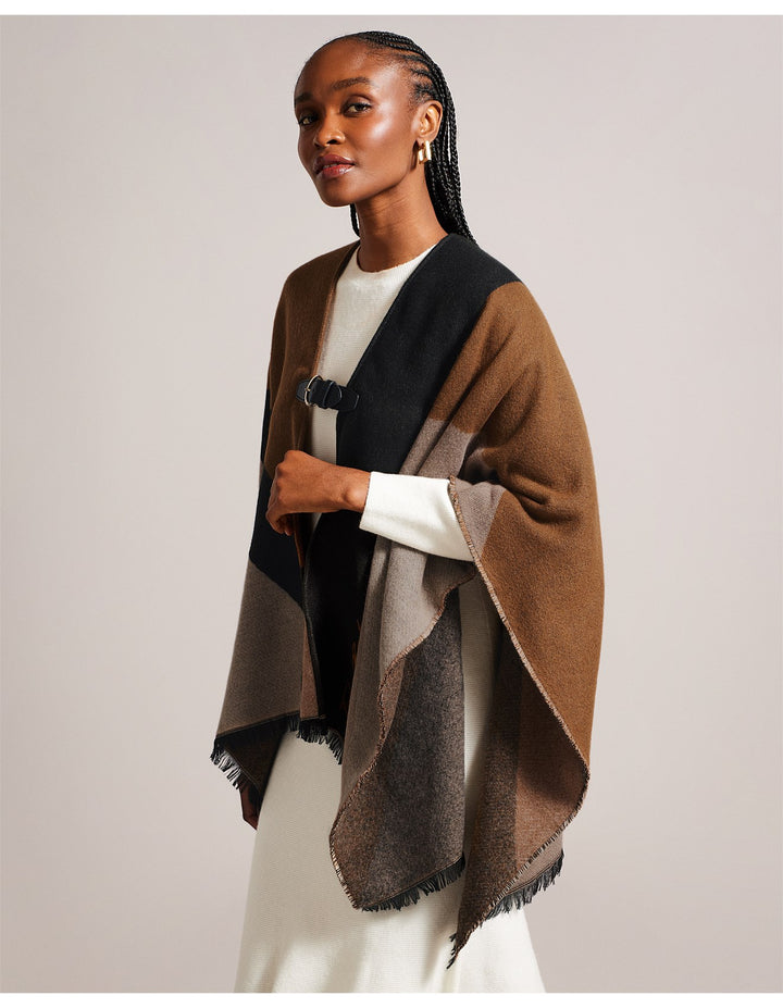 Ted Baker Suffia Buckle Poncho | Tan
