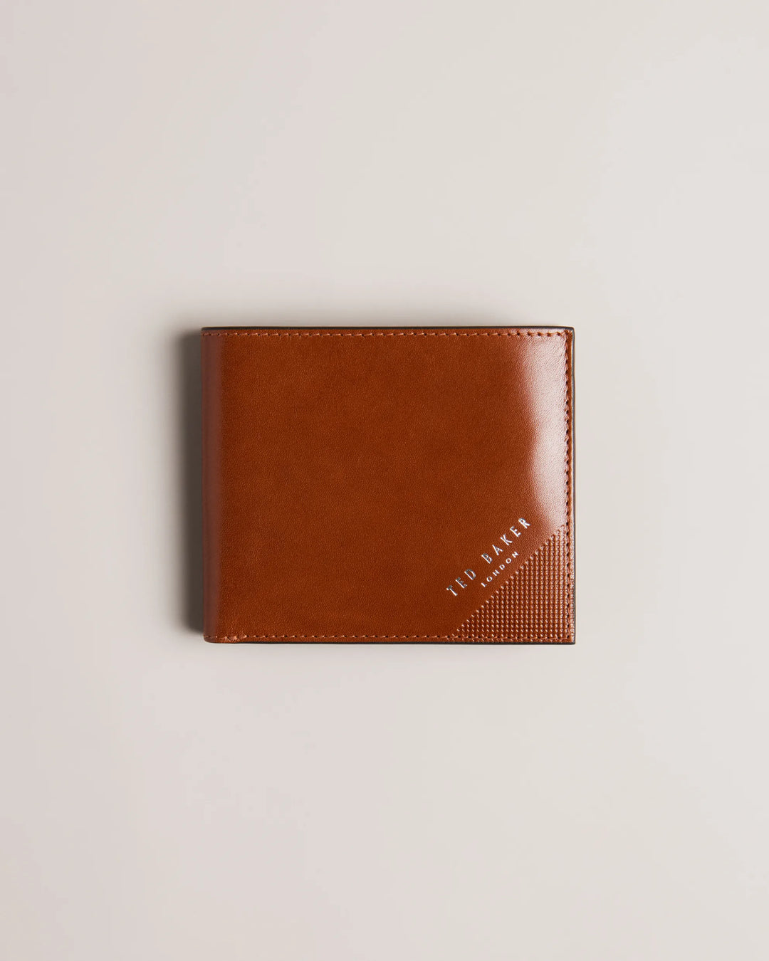 Ted Baker Prugs Embossed Corner Leather Bifold Coin Wallet | Tan