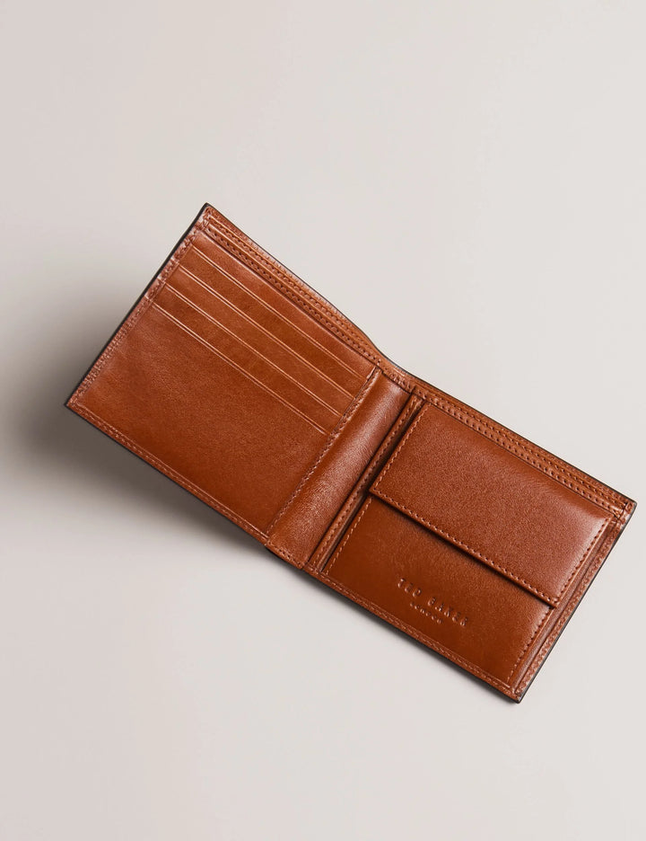 Ted Baker Embossed Corner Leather Coin Wallet | Tan