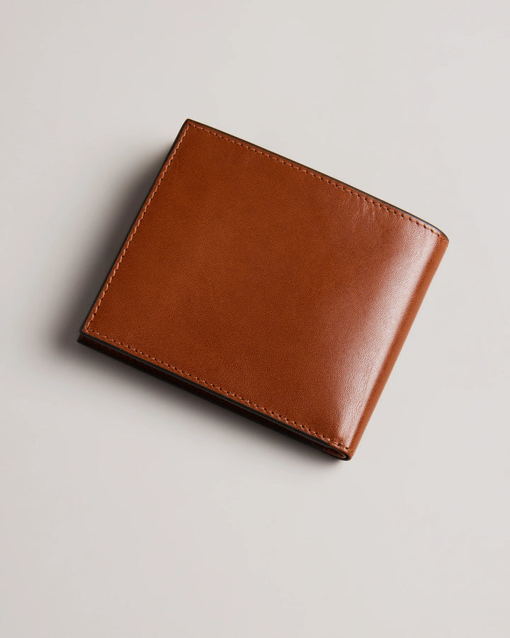Ted Baker Embossed Corner Leather Coin Wallet | Tan