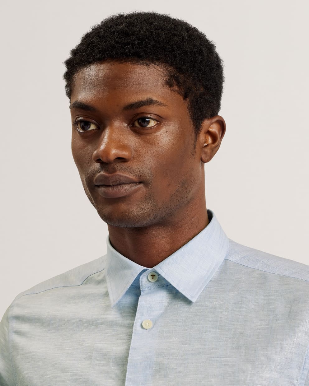 Ted Baker Romeos Long Sleeve Linen Cotton Shirt | Light Blue