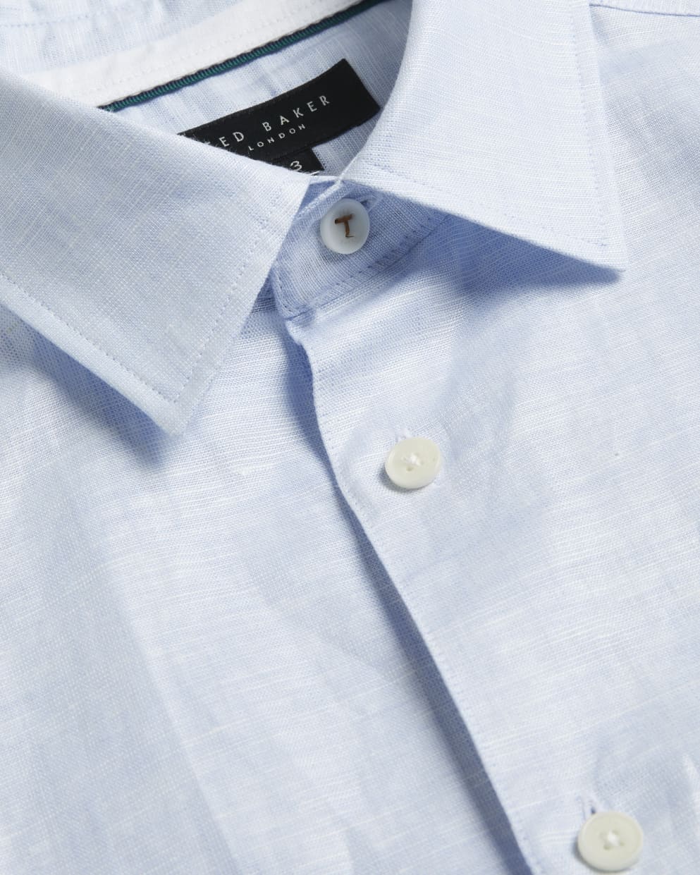 Ted Baker Romeos Long Sleeve Linen Cotton Shirt | Light Blue