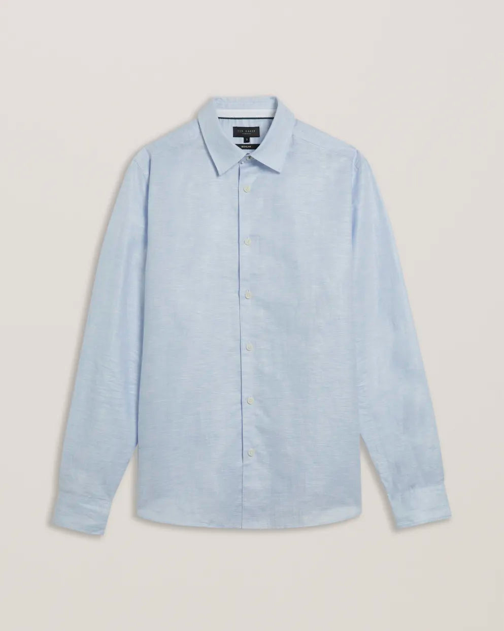 Ted Baker Romeos Long Sleeve Linen Cotton Shirt | Light Blue