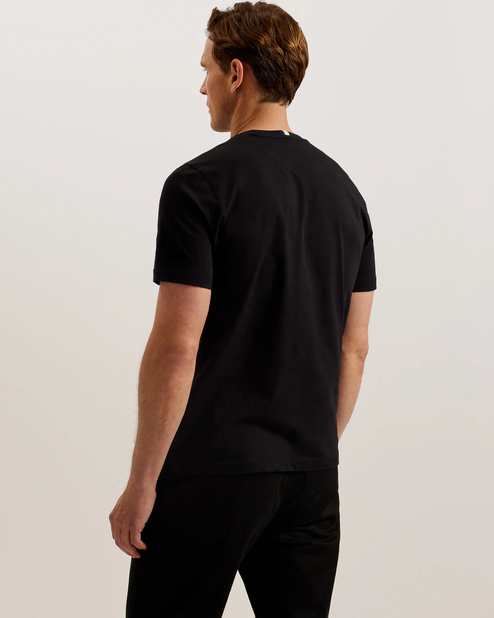 Ted Baker Wiskin Branded Regular Fit T-Shirt | Black