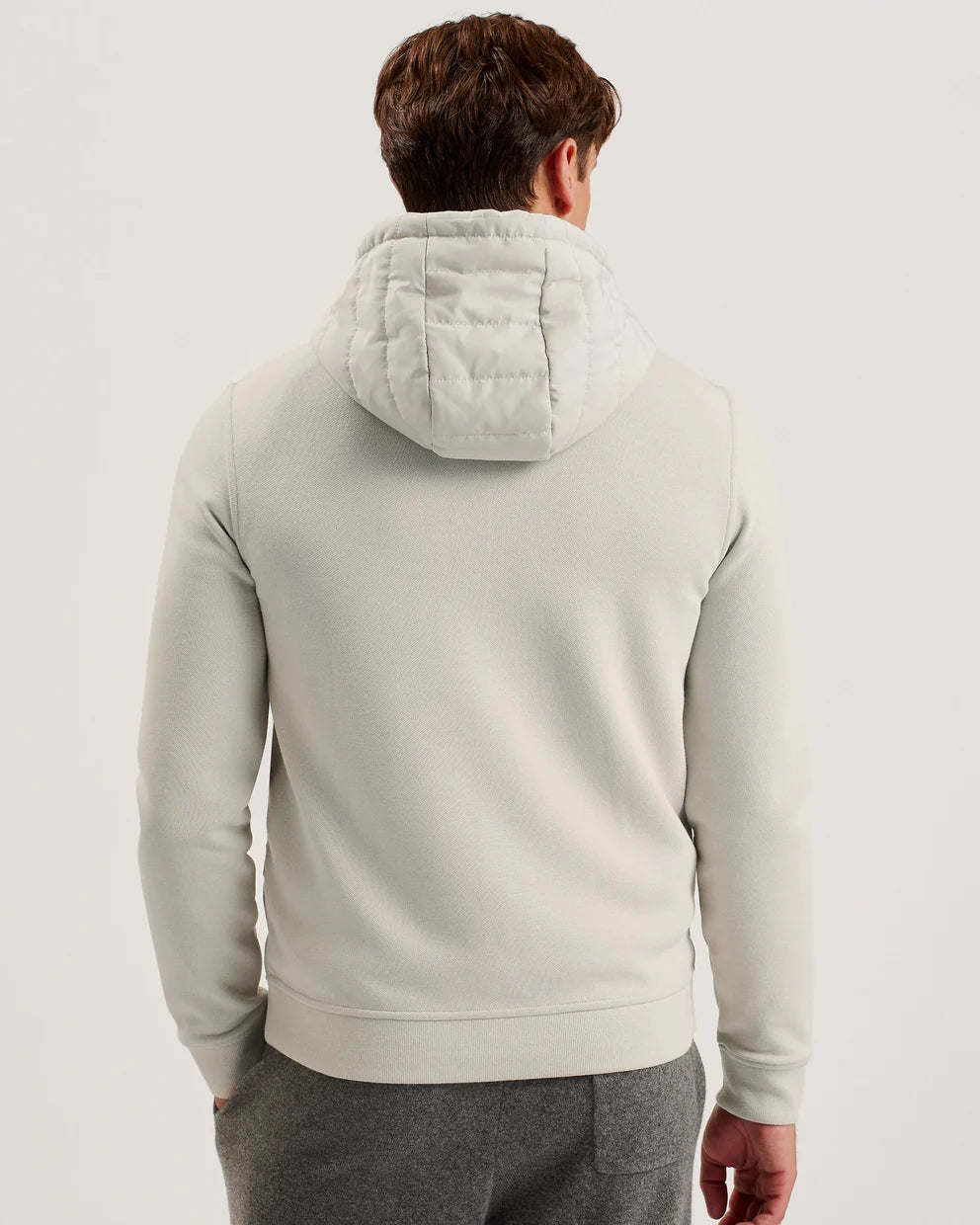 Ted Baker Adburys Regular Quilted Zip Hoodie | Beige