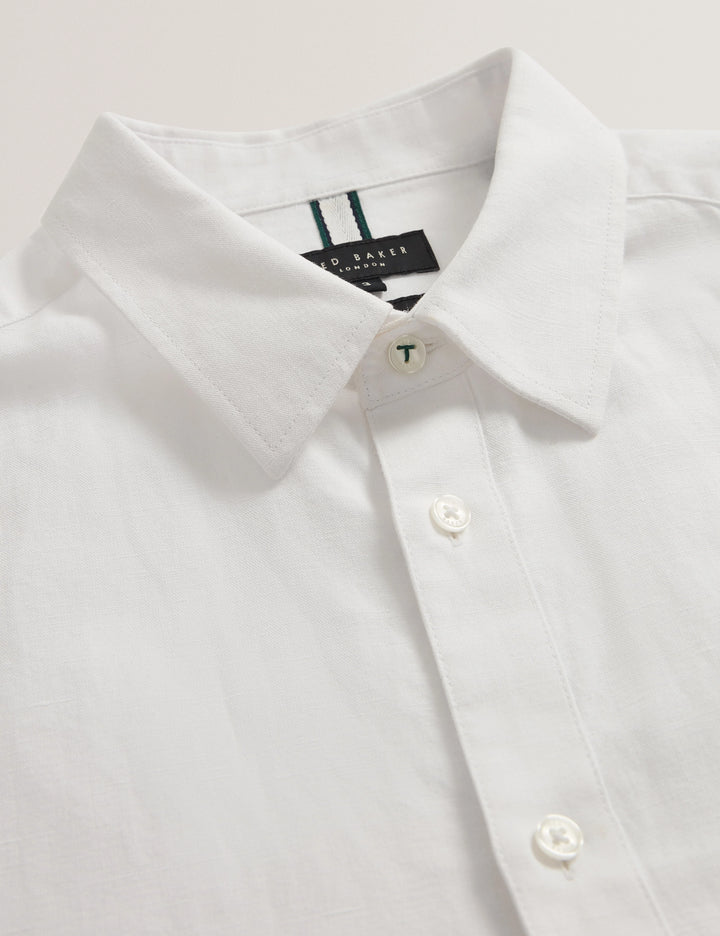 Ted Baker Zafra Regular Linen Shirt | White