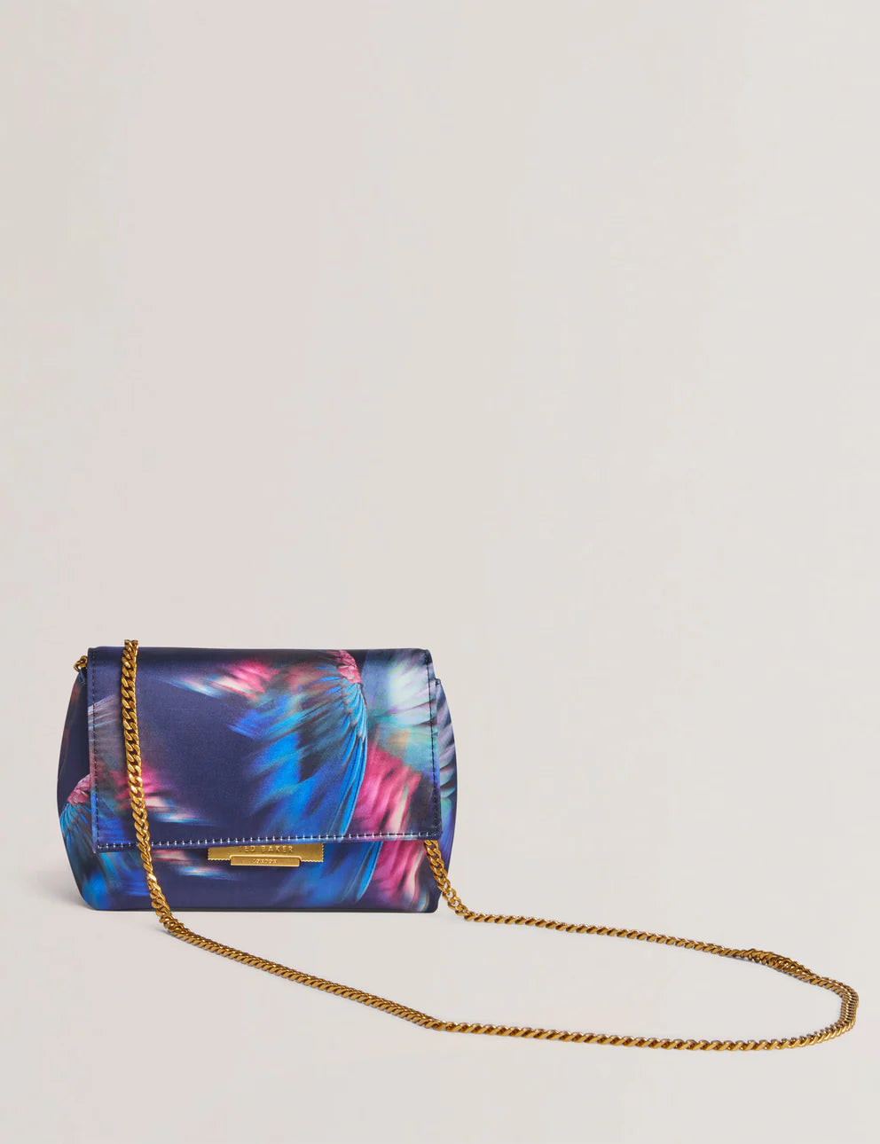 Ted Baker Libbea Feather Print Crossbody Evening Bag | Navy