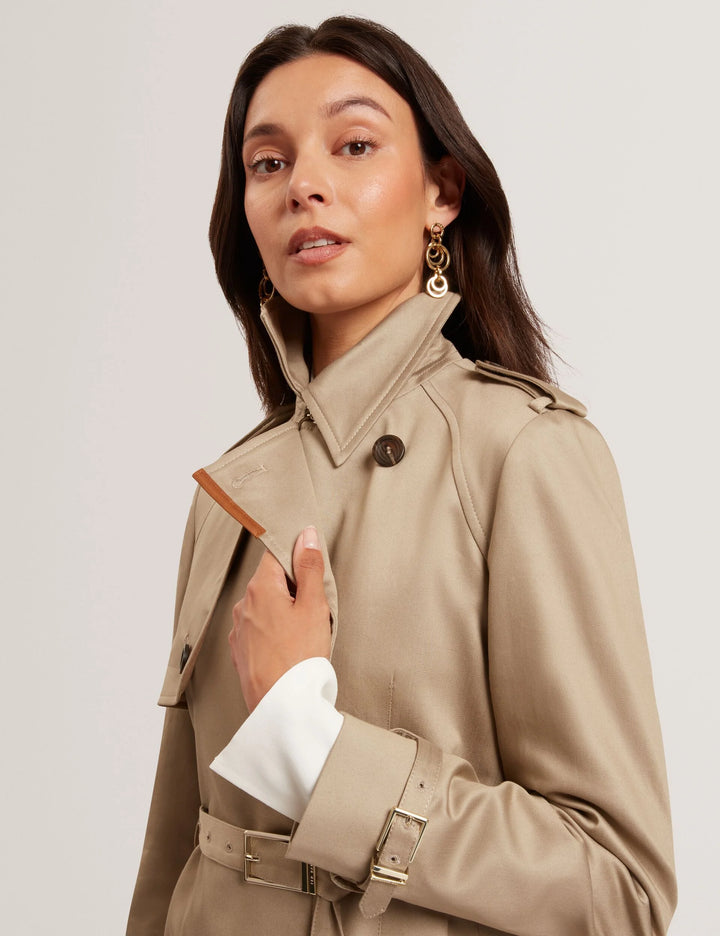 Ted Baker Arytha Cotton Twill Belted Trench Coat | Camel
