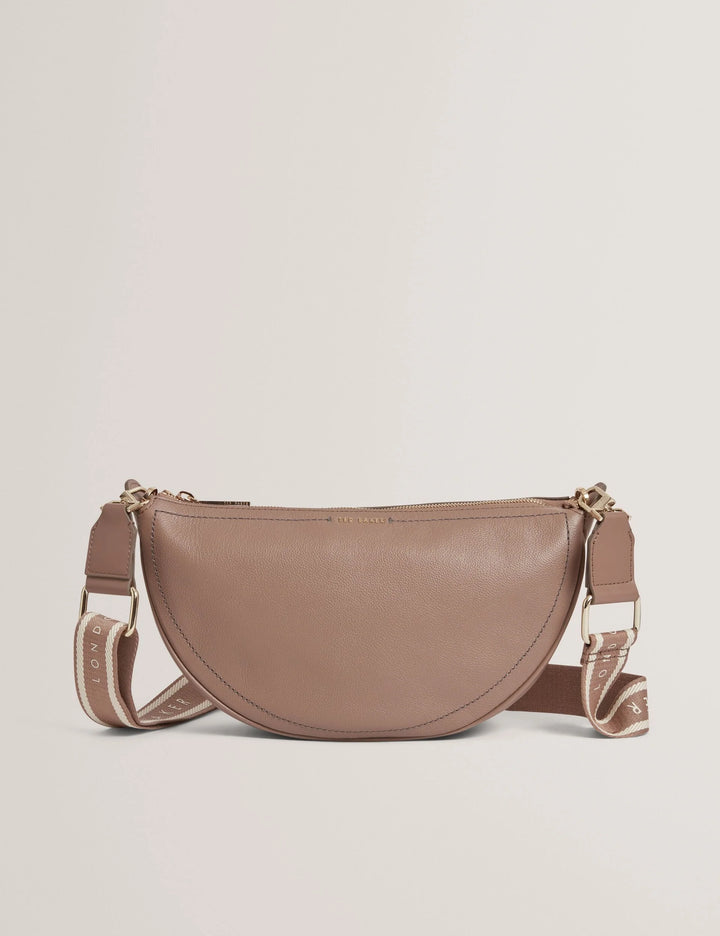 Ted Baker Webbing Strap Leather Sling Crossbody Bag | Taupe