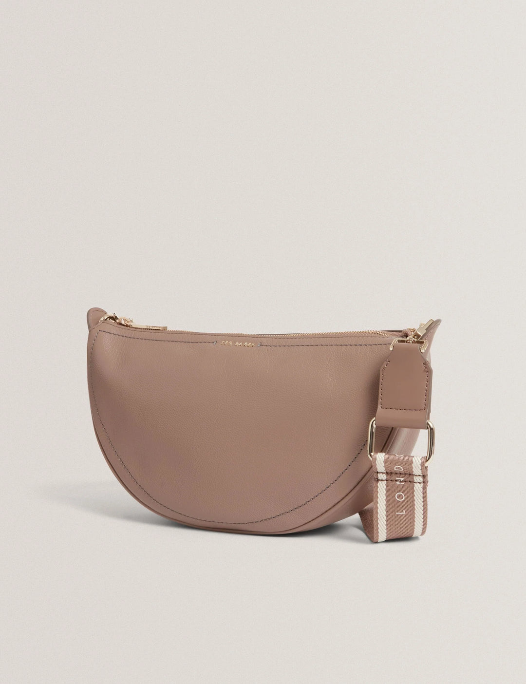 Ted Baker Webbing Strap Leather Sling Crossbody Bag | Taupe
