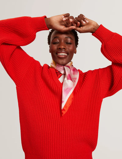 Ted Baker Amadia Floral Bloom Silk Square Scarf | Red