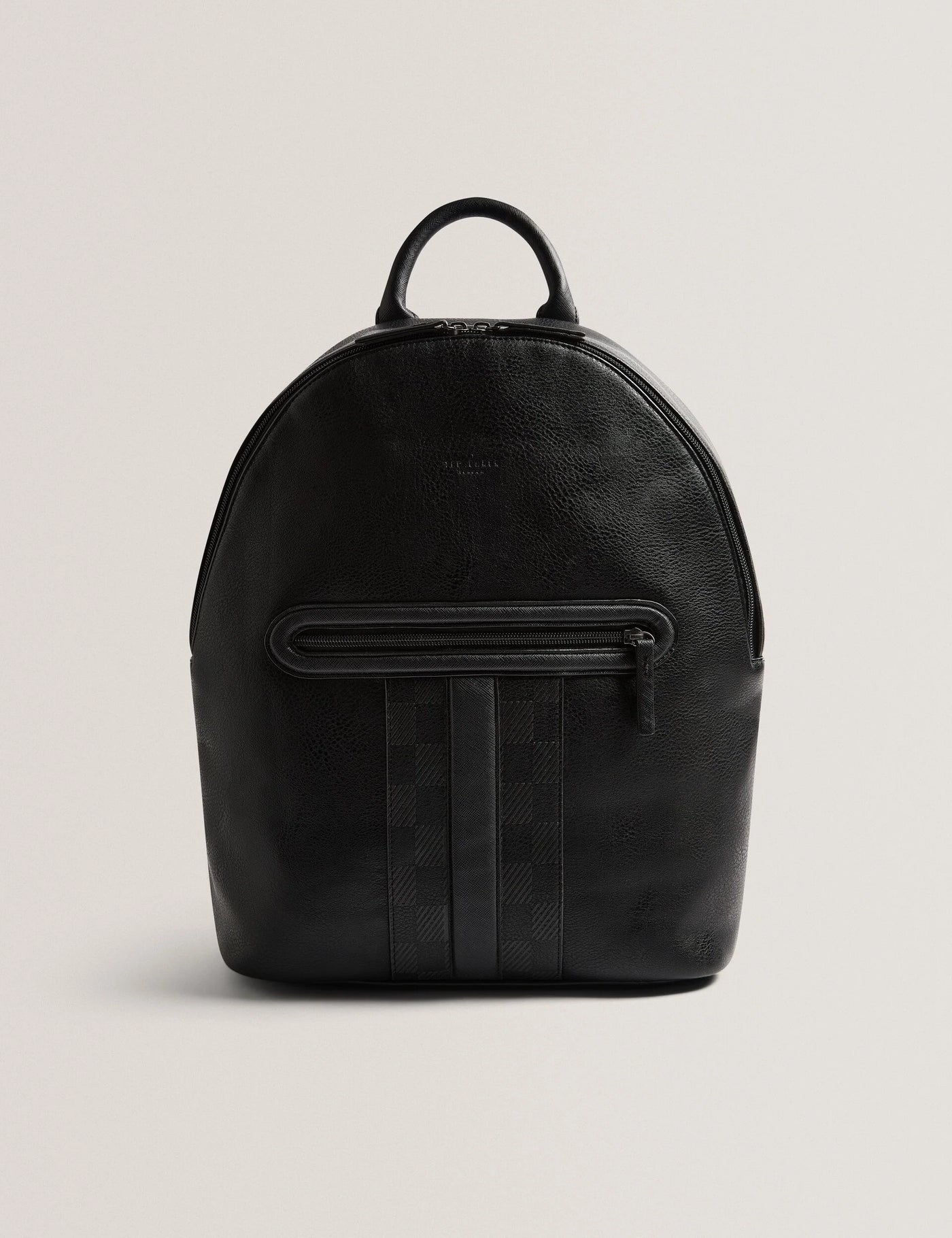 Ted Baker Waynor Check Panel Faux Leather Backpack | Black