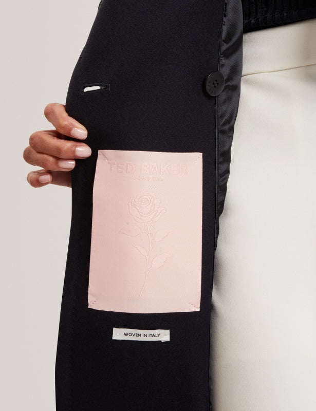 Ted Baker Rosess Short Belted Wool Wrap Coat | Navy