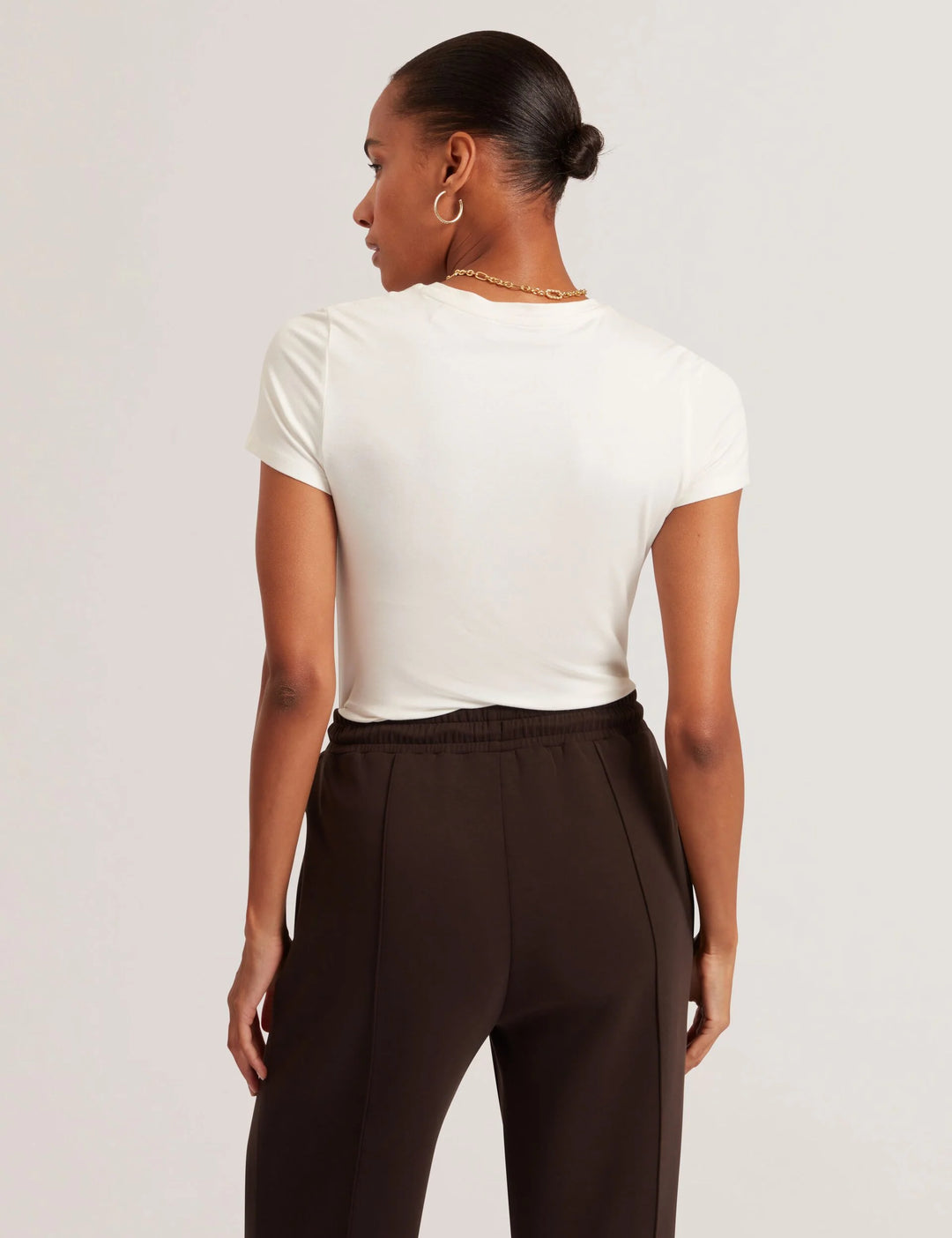 Ted Baker Soft Touch Fitted Short Sleeve T-Shirt | Ivory