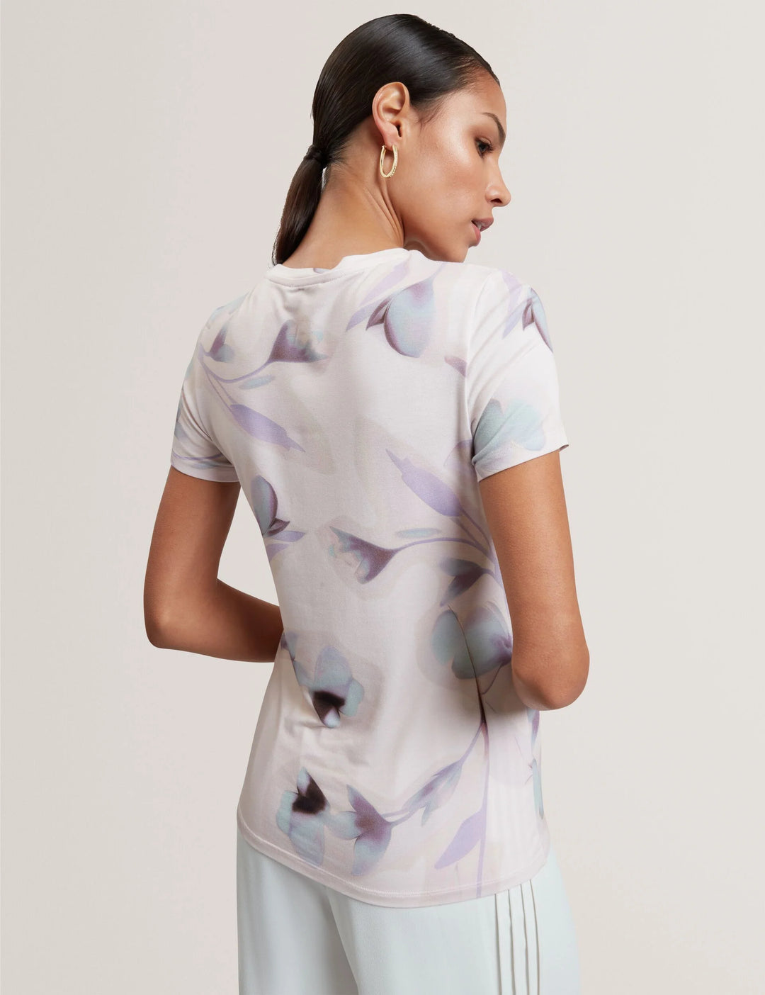 Ted Baker Botanical Fitted Crew Neck T-Shirt | Pink