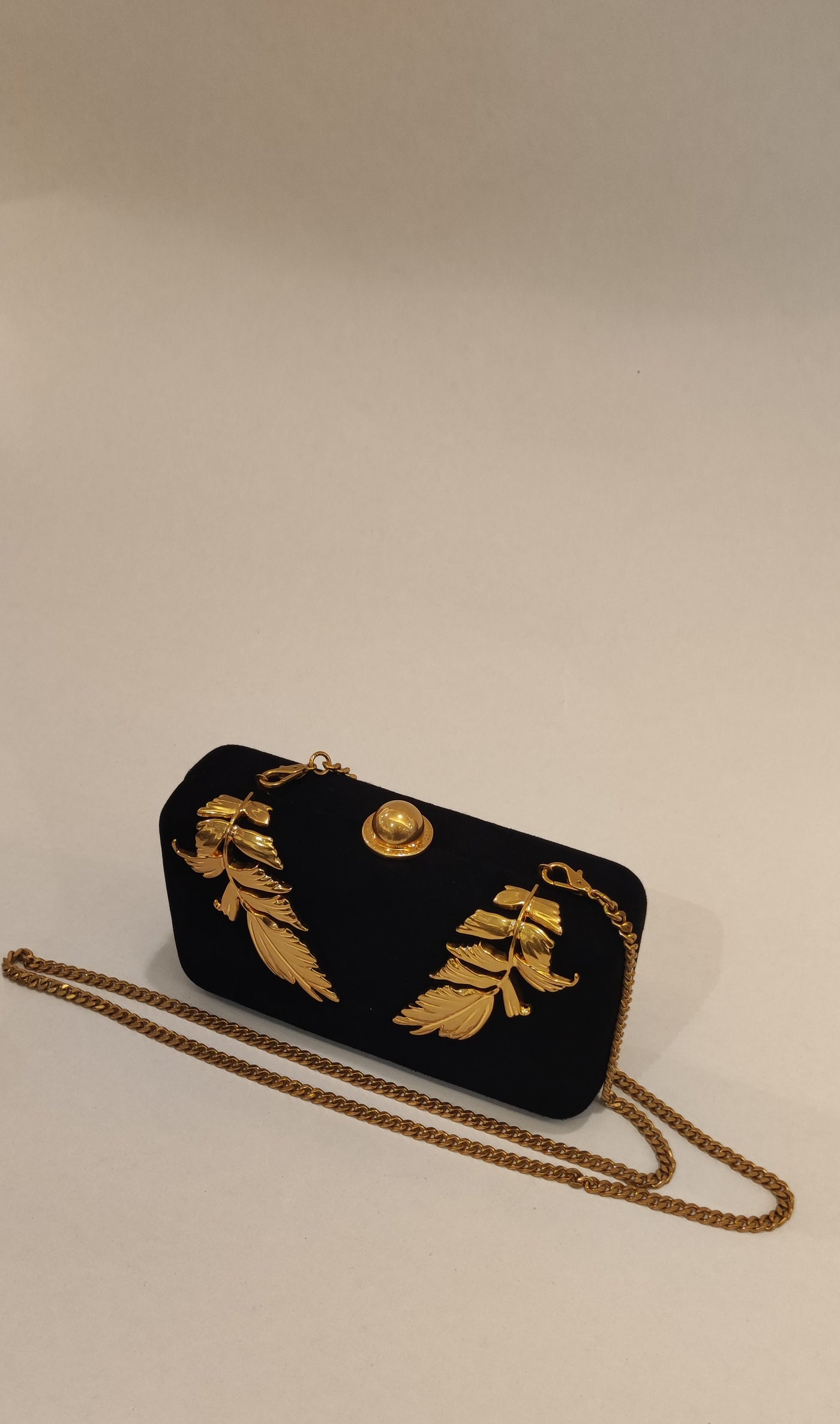 Ted Baker Leefi Leaf Detail Hardcase Clutch Bag | Black