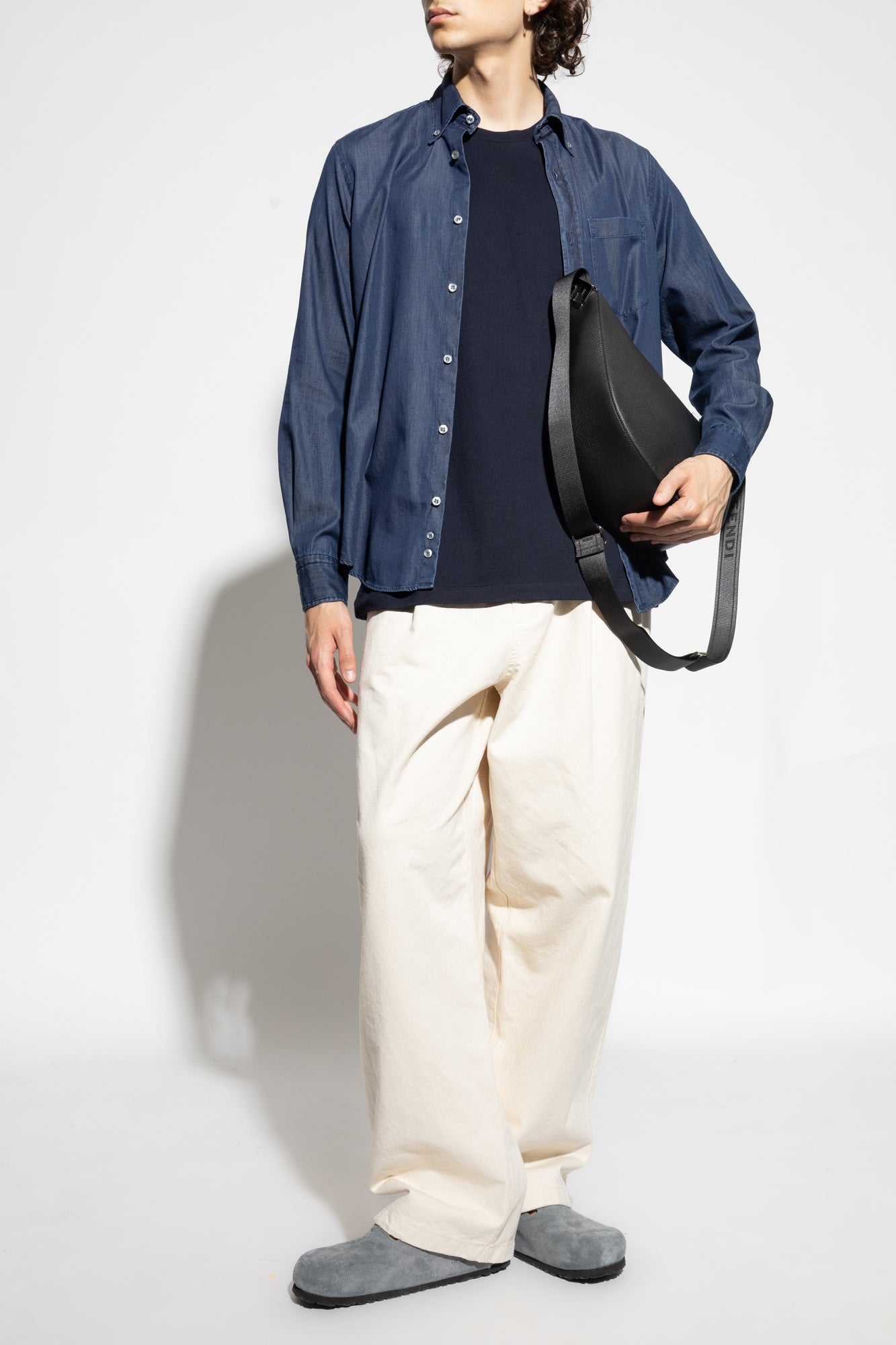 Paul & Shark Giza Cotton X-Soft Light Denim Shirt | Navy