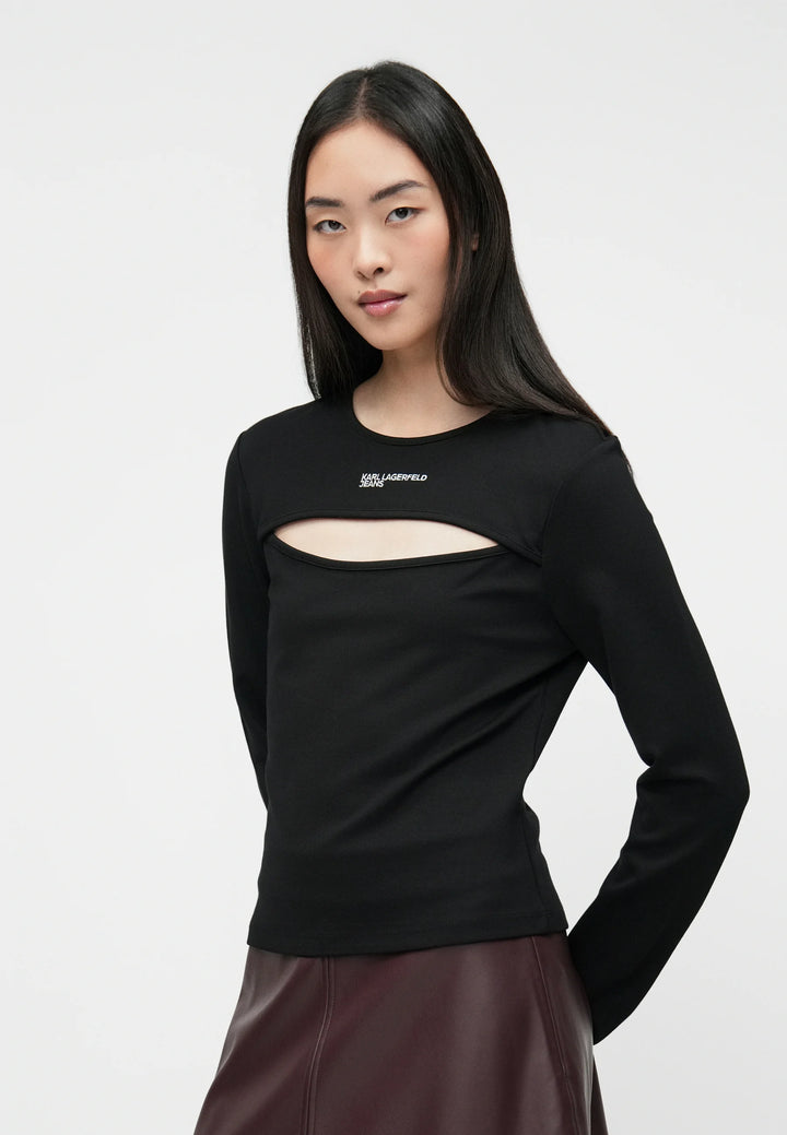 Karl Lagerfeld Milano Cut Out Women's Top | Black