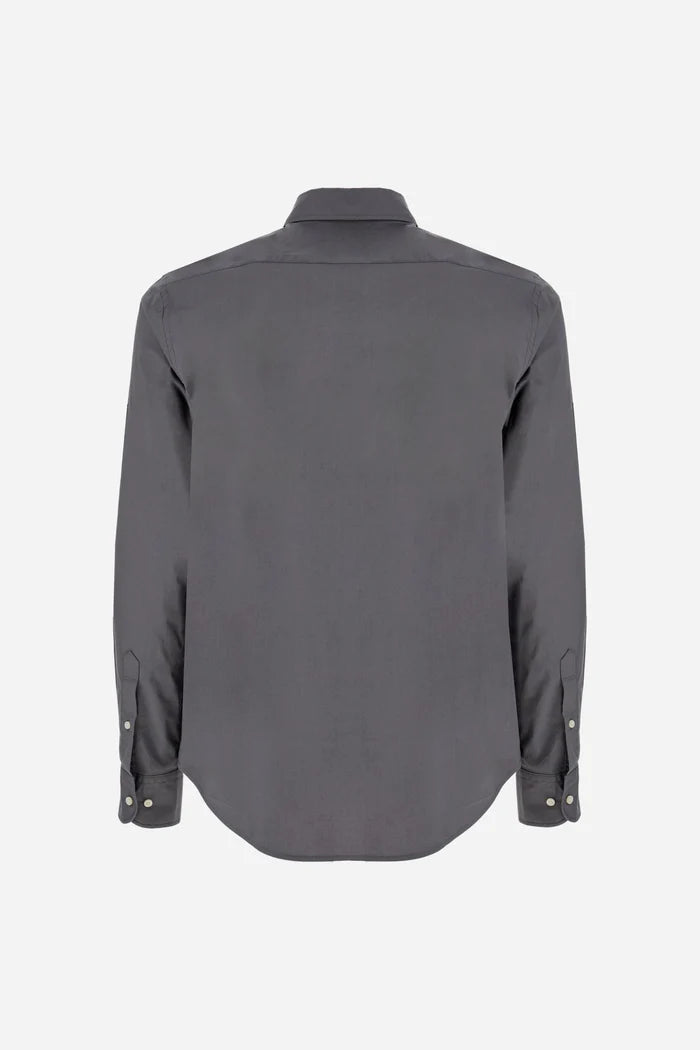 La Martina Slim Fit Cotton Shirt with Semi-Cutaway Collar | Grey
