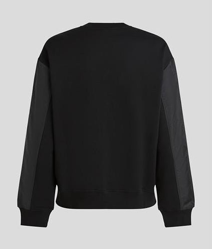 Karl Lagerfeld Men's Relaxed Mixed Sweatershirt | Black