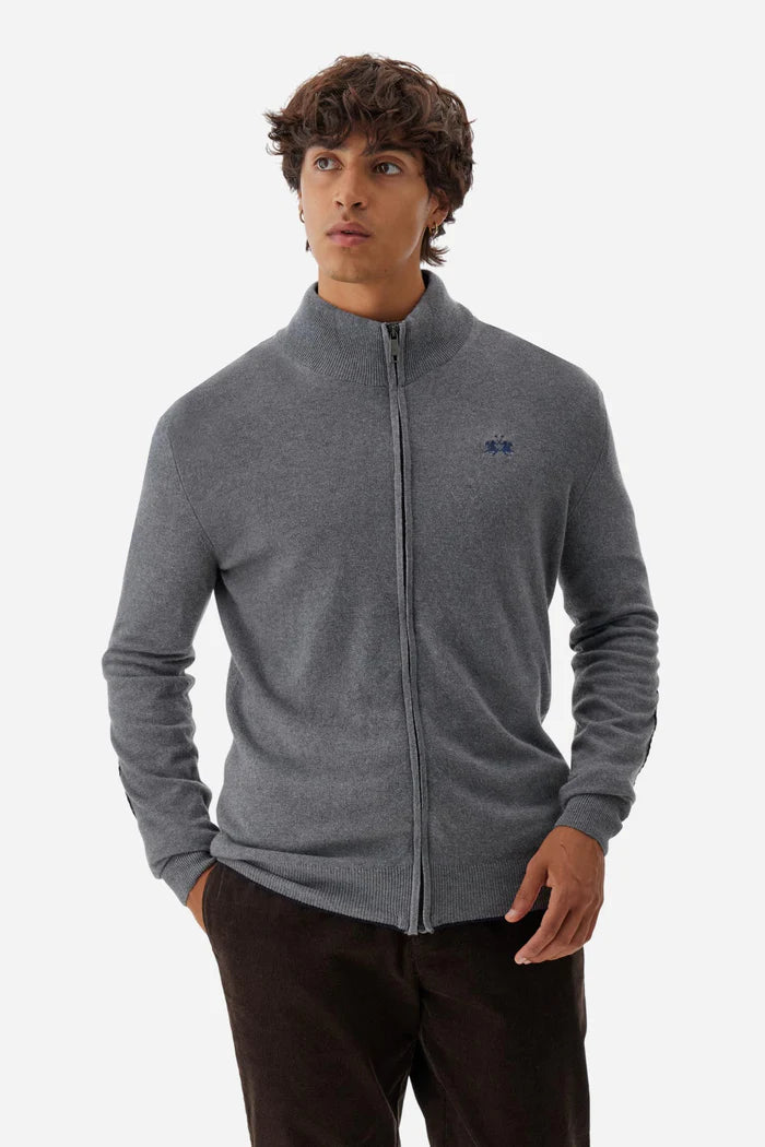 La Martina Men’s Wool Zip Sweater | Medium Grey