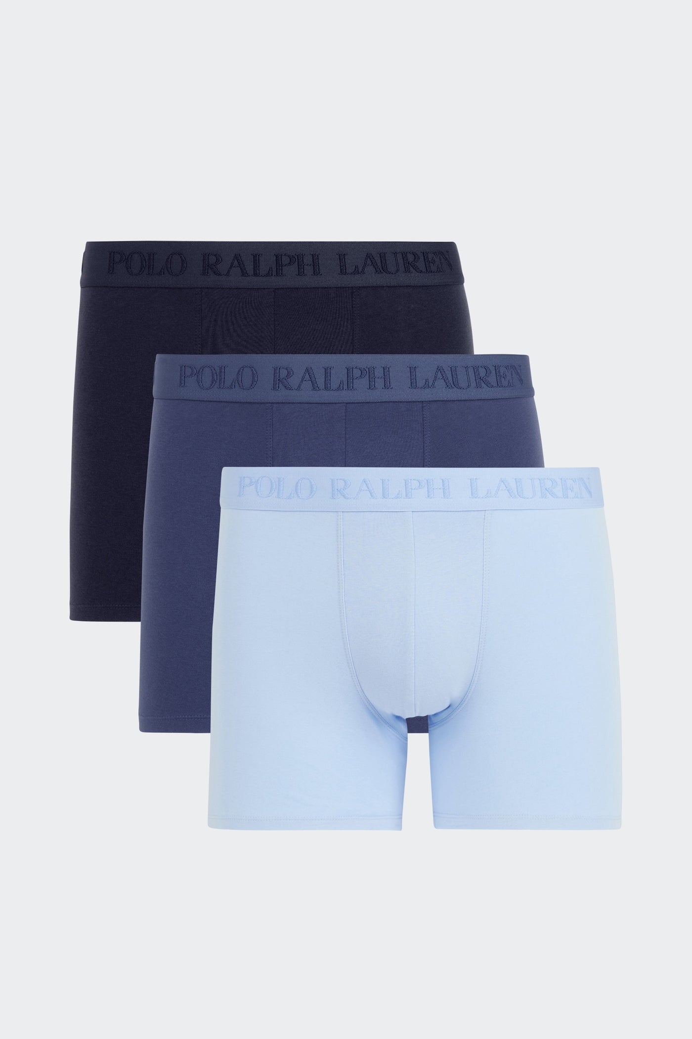 Ralph Lauren 3 Pack Elastic Boxers | Navy/Blue/Light Blue
