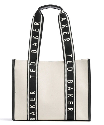 Ted Baker Georjia Branded Webbing Canvas Tote Bag | White