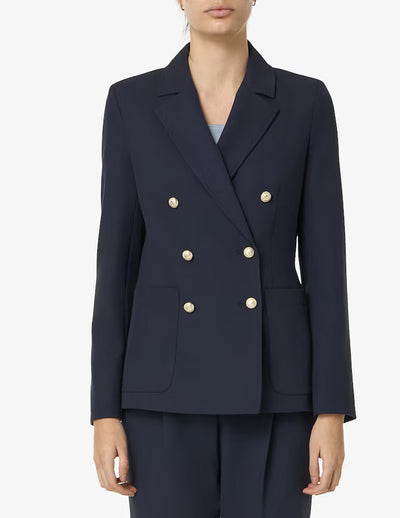 PennyBlack Double Breasted Gargano Twill Jacket | Navy