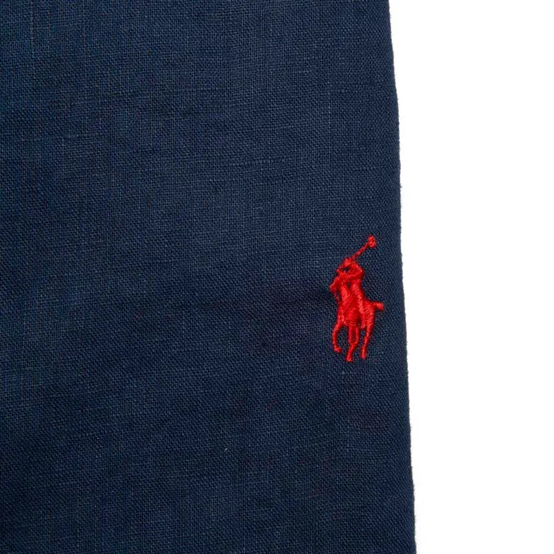 Ralph Lauren Shirt Linen with Mandarin Collar | Newport Navy