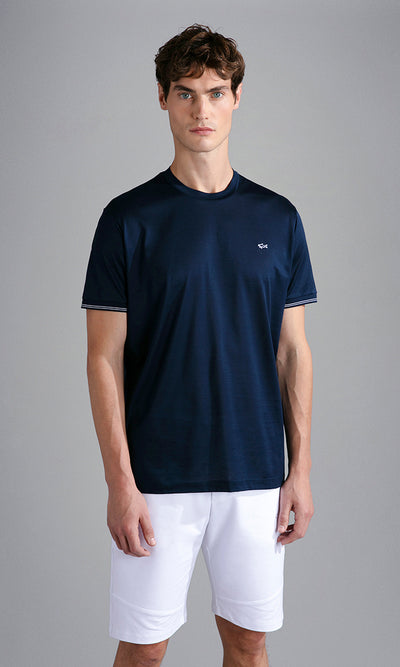 Paul & Shark Double Mercerised Jersey Cotton T-shirt | Navy