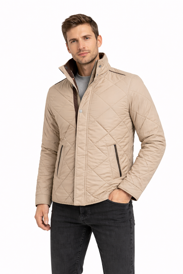Paul & Shark Save The Sea Quilted Jacket with Alcantara® | Beige
