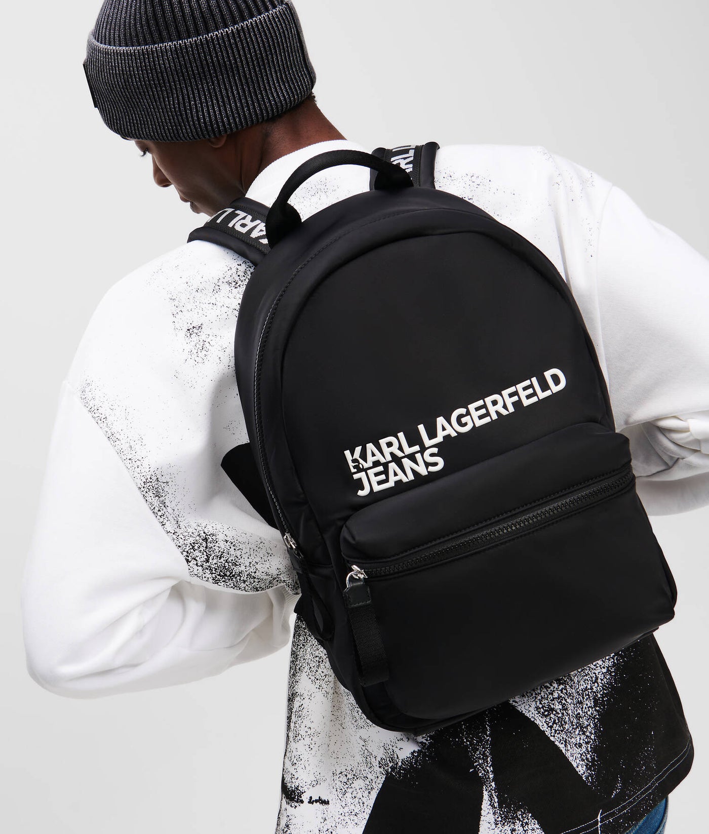 Karl Lagerfeld Essential Nylon Backpack | Black