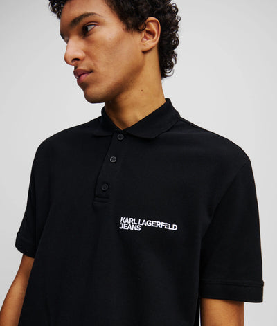 Karl Lagerfeld Logo Polo Shirt | Black