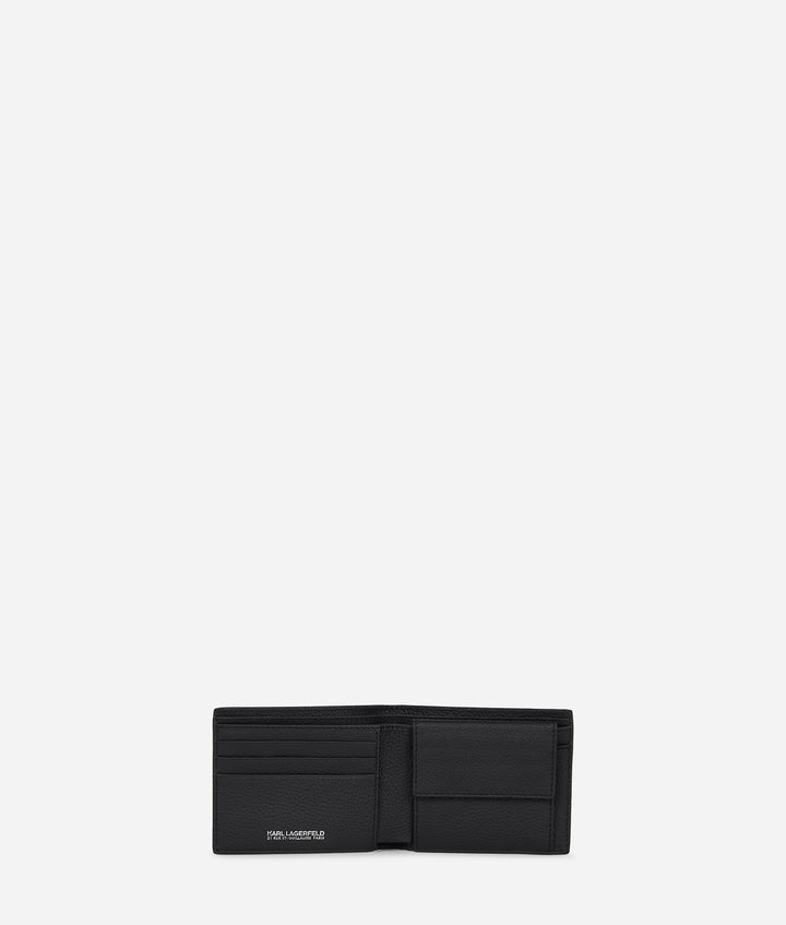 Karl Lagerfeld Grainy Leather Bifold Wallet | Black