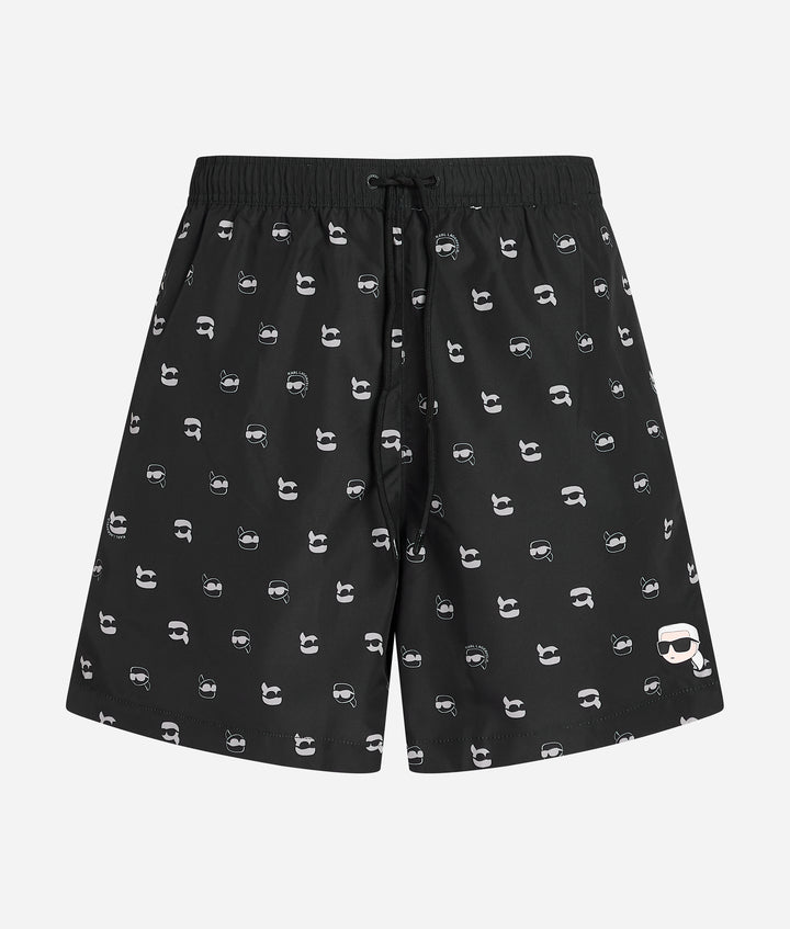 Karl Lagerfeld Ikon All-Over Print Boardshorts | Black