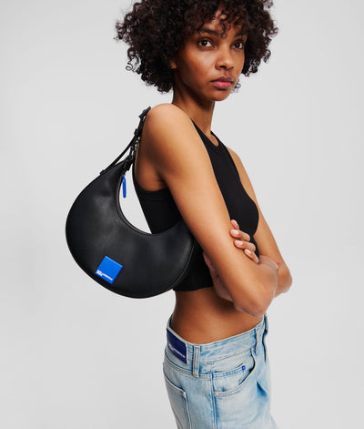 Karl Lagerfeld Box Logo Halfmoon Bag | Black