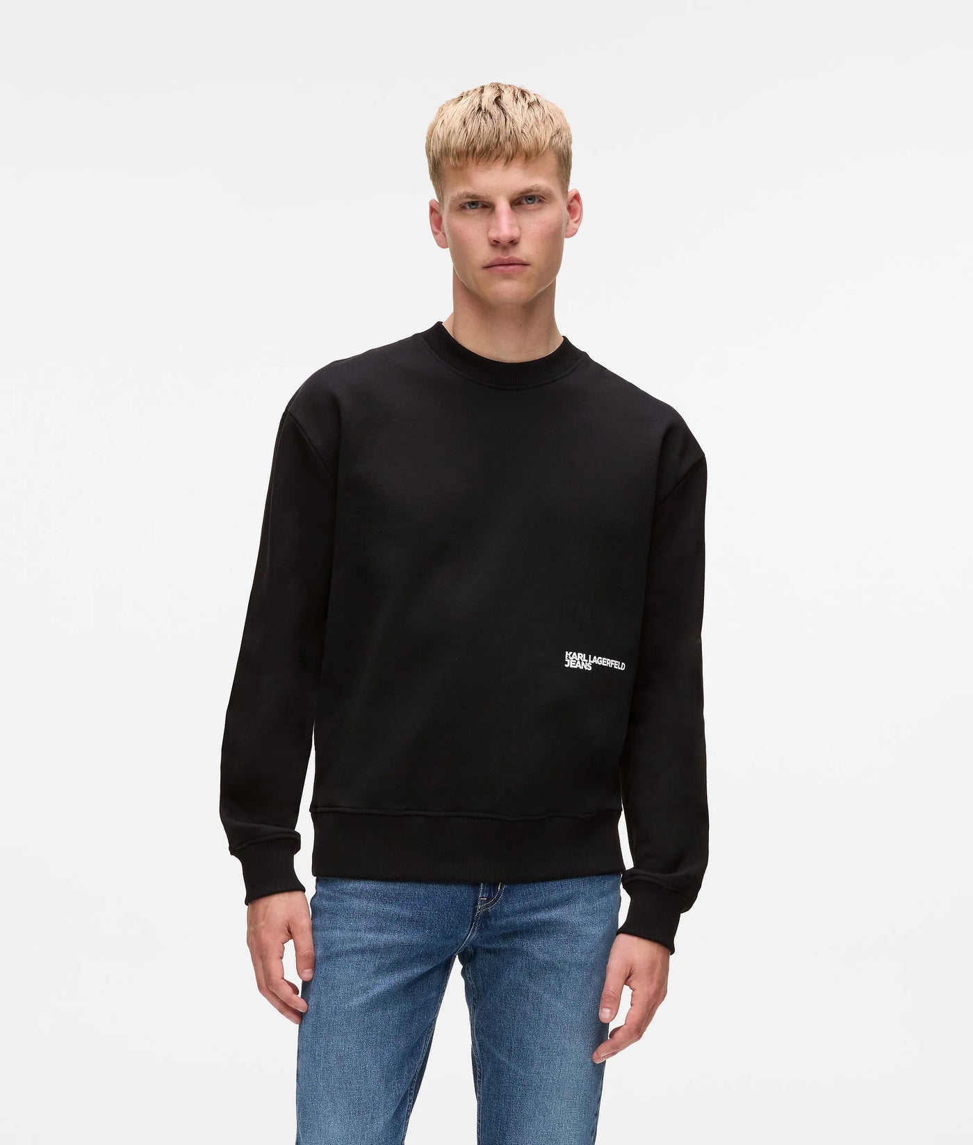 Karl Lagerfeld Men's Relaxed Karl Quote Sweatershirt | Black