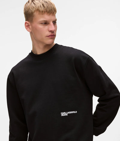 Karl Lagerfeld Men's Relaxed Karl Quote Sweatershirt | Black