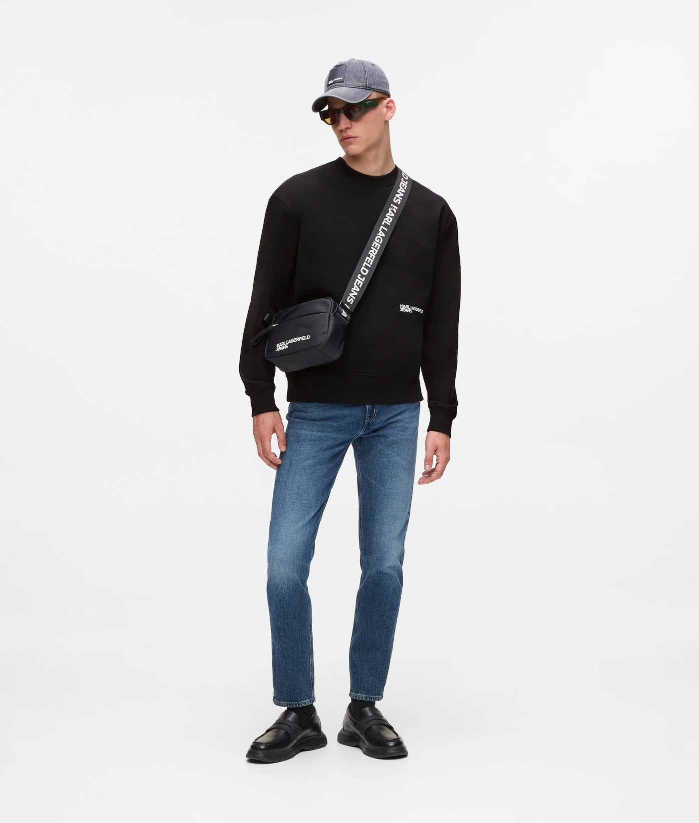Karl Lagerfeld Men's Relaxed Karl Quote Sweatershirt | Black