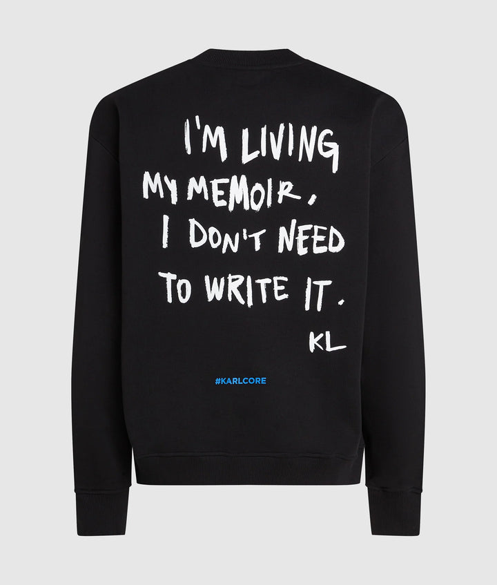Karl Lagerfeld Men's Relaxed Karl Quote Sweatershirt | Black